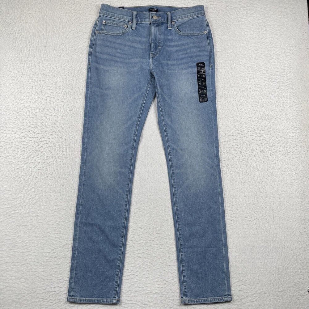 J Crew Jeans Mens 30x32 Slim Blue Denim Flex Casual Work Everyday Pants New